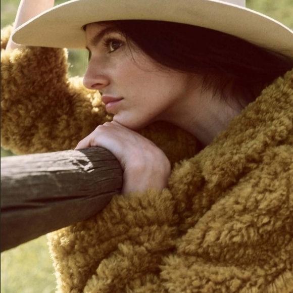 New The Great. Vintage Plush Coat - Harvest Gold NWOT Size 3 / Large - Picture 5 of 14